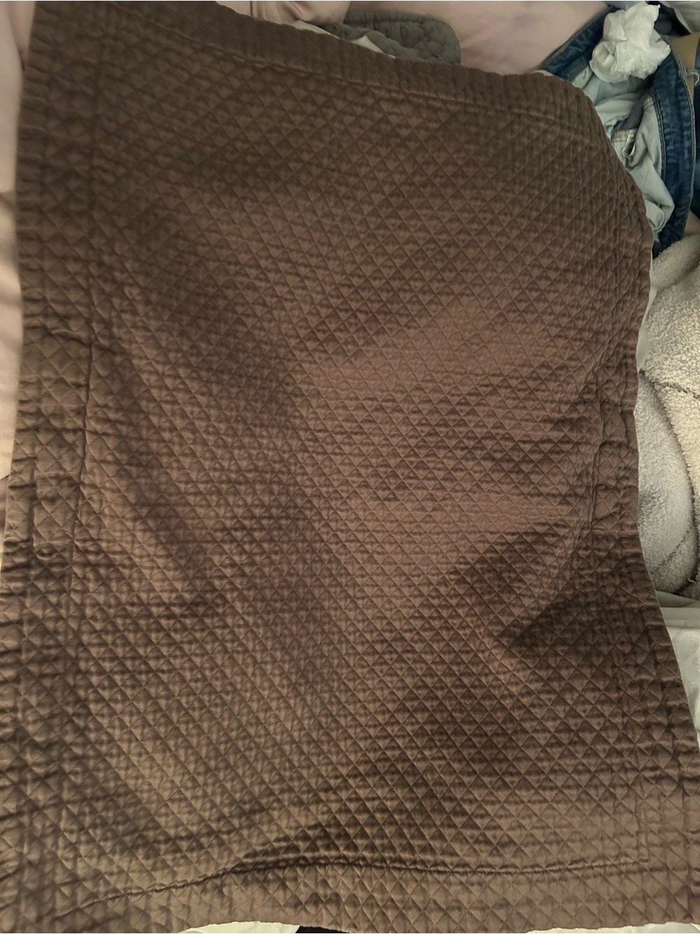 Restoration Hardware Brown Quilted Pillow Cover